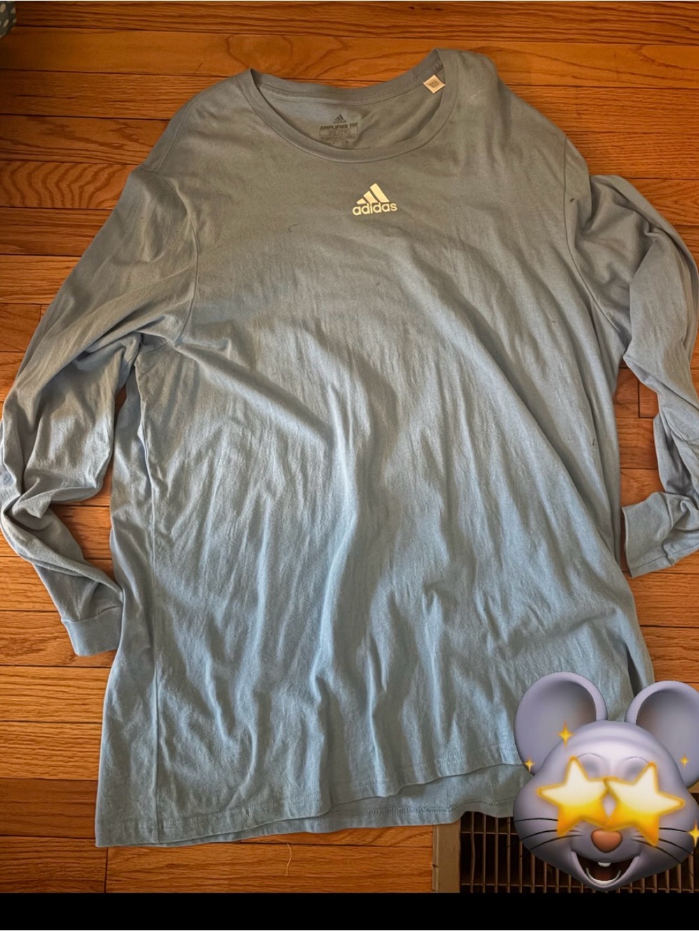 adidas Powder Blue Long Sleeve Logo Tee